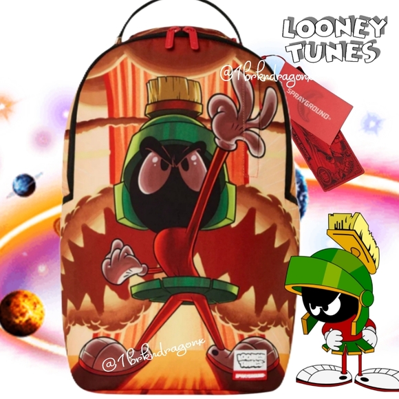 NWT Marvin the Martian Looney Tunes Sprayground Backpack Travel School Bag - Picture 5 of 5